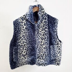 Leopard Print Faux Fur Vest